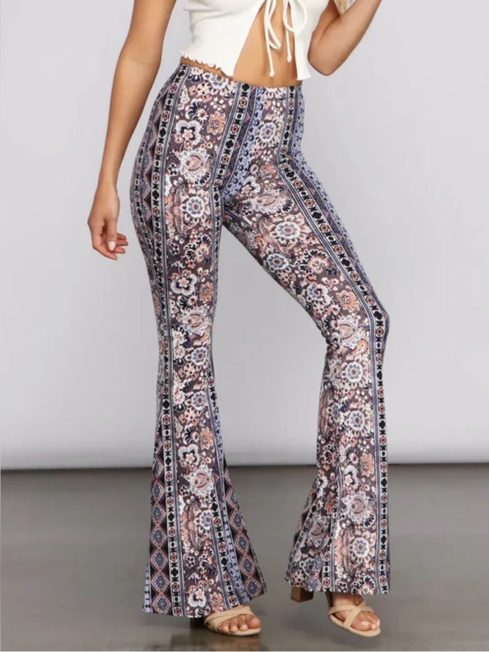 Fashion Nova Dreamy Boho Chic Flare Pant